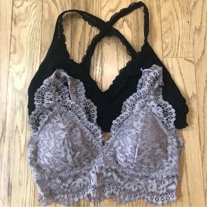 Marilyn Monroe L Black and pink Lace Bralettes